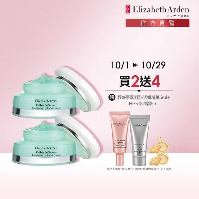 【伊麗莎白雅頓】官方直營 水漾清新保濕凝膠75ml 2入組 Elizabeth Arden(補水保濕/毛孔隱形)