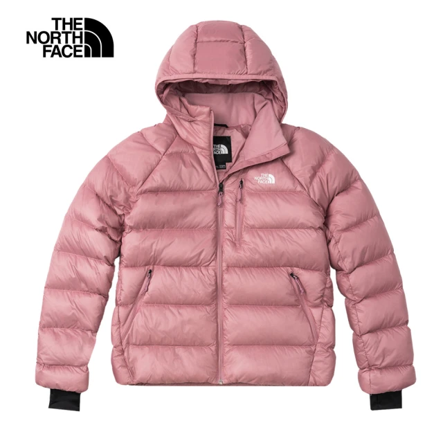 The North Face 北面女款粉紅色DWR防潑水連帽羽絨外套｜89X71MI(700蓬鬆度)