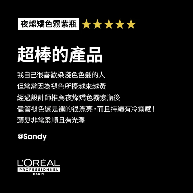 【L’OREAL 巴黎萊雅PRO】絲漾博夜燦矯色洗髮精300ml(霧紫)