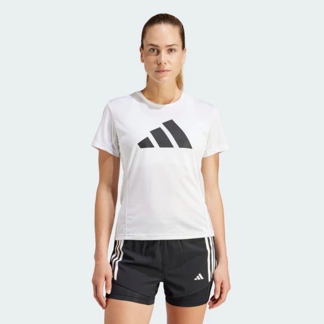 adidas 愛迪達 短袖上衣 女款 運動 亞規 RUN IT TEE 白黑 IN0111(S2741)