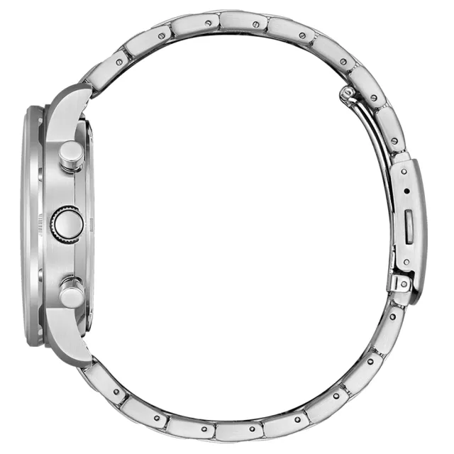 【CITIZEN 星辰】Chronograph 光動能三眼計時手錶 石英錶-藍44mm(CA4500-91L)