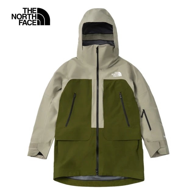 The North Face 北面女款灰綠拼接Gore-Tex防水透氣連帽衝鋒衣｜88036OV(外套)