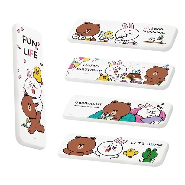 【SONA森那家居】LINE Friends - 硬式珪藻土洗漱墊 台灣製造 吸水 珪藻土 洗漱墊 防潮 杯墊(24x8x0.9 cm)