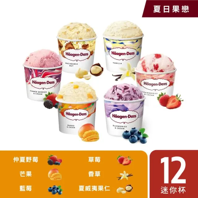 【Haagen-Dazs 哈根達斯】冰淇淋迷你杯/雪糕 12入組 綜合賣場(人氣熱賣組合 任您選購)