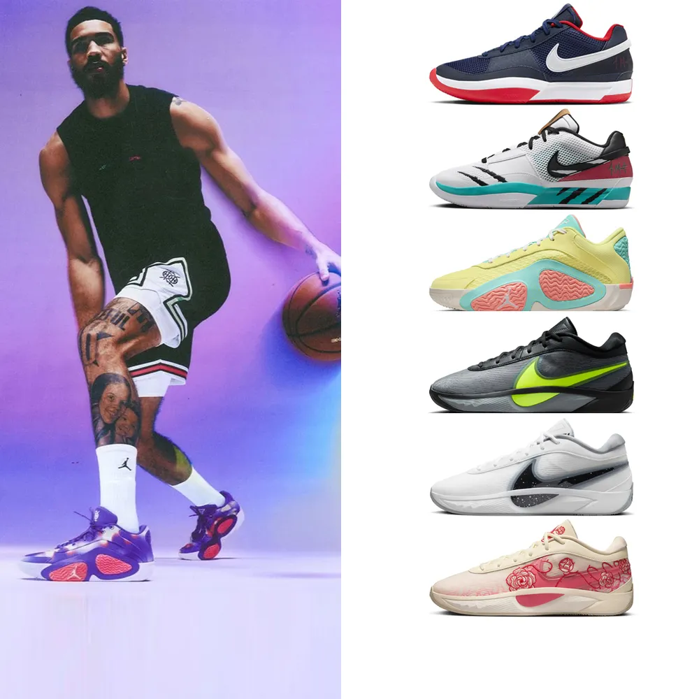 【NIKE 耐吉】運動鞋 籃球鞋 JA JORDAN TATUM 2 GIANNIS FREAK 6 男鞋 藍黑紫 玫瑰 實戰 多款(FV1294-100&)