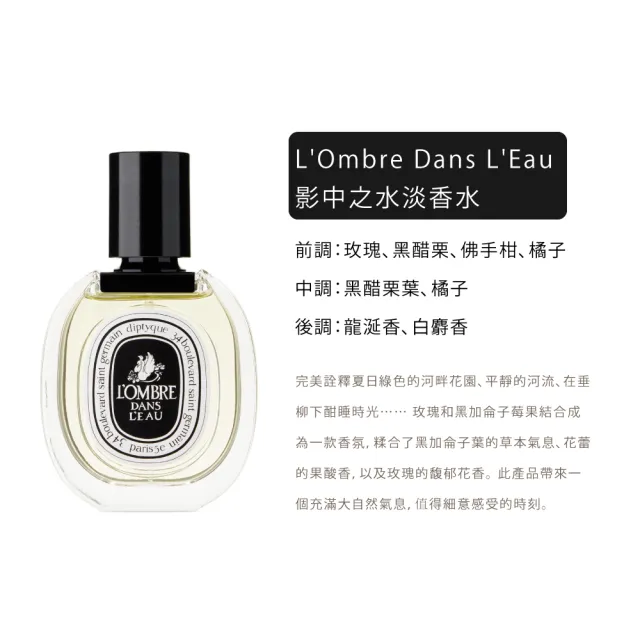 【Diptyque】淡香水50ml 多款任選(紙染之水/杜桑/譚道/影中/感官/玫瑰/聖日爾曼大道.國際航空版)