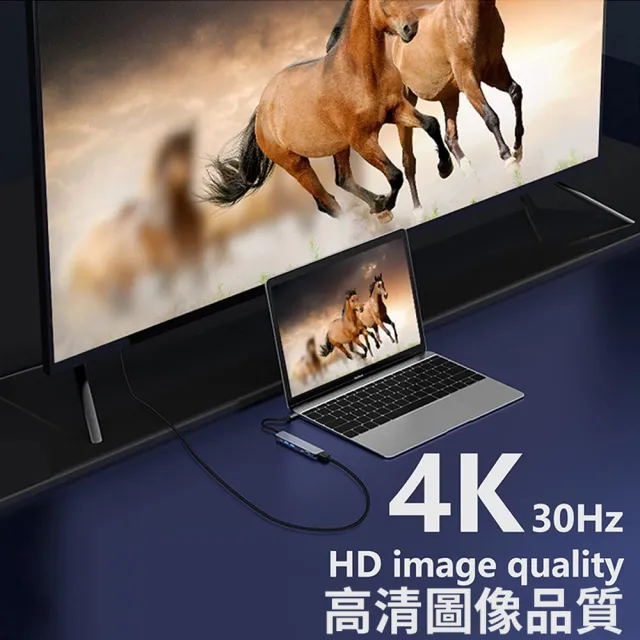 【Allan】7合1多功能HUB集線器 100WPD充電 雙USB擴展塢 Type-C轉接器/PD快充/HDMI/USB3.0/SD/TF 新年禮物