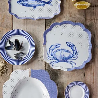 【PIP STUDIO】Royal White餐盤24cm-螃蟹