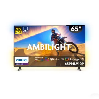 【Philips 飛利浦】65型4K QD Mini LED 144Hz VRR Google TV 智慧顯示器(65PML9109)