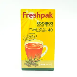 即期品【Freshpak】南非國寶茶包-新包裝2.5克x40入/盒(無咖啡因、抗氧化、晚安茶/效期2025/10/02)