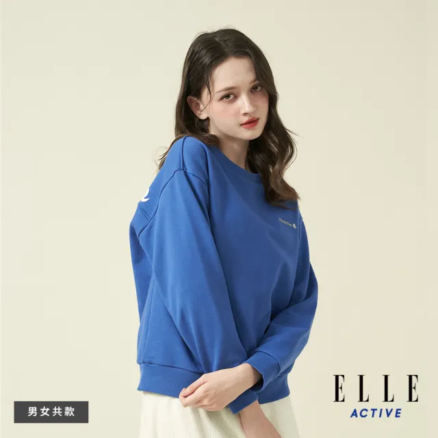 【ELLE ACTIVE】女款 保暖圓領長袖大學T-寶藍色(EA24A2F1402-36)