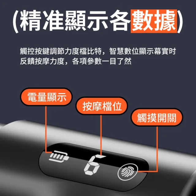 【Ouboo】筋膜按摩槍 數顯觸控｜15KG大推力深層放鬆｜6檔調節4種按摩頭｜便攜靜音運動按摩器