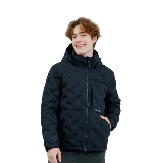 【Hilltop 山頂鳥】超潑水無縫石墨烯保暖蓄熱羽絨短大衣外套 男款 黑｜PF22XM27ECA0