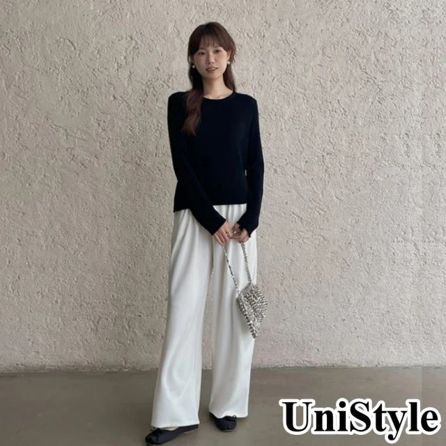 UniStyle 加厚長袖毛衣 韓系粗針織燈籠袖慵懶捲邊 女