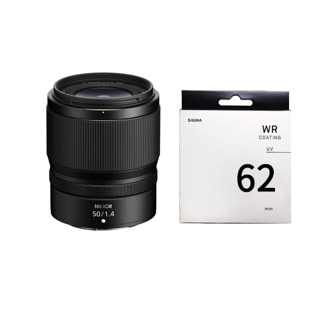 【Nikon 尼康】NIKKOR Z 50mm F1.4 + SIGMA WR UV 62mm 保護鏡(公司貨)