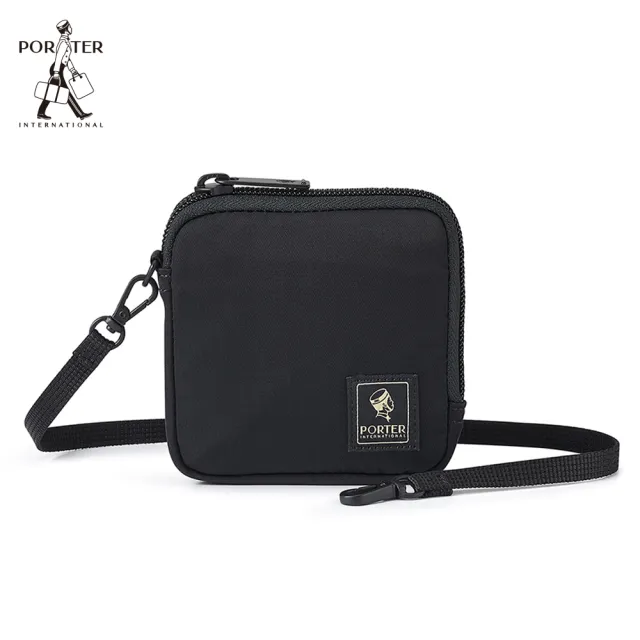 【PORTER INTERNATIONAL】機能輕靚MID零錢包(黑)