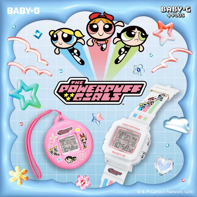 CASIO 卡西歐 BABY-G 飛天小女警聯名款 電子手錶 雙12 優惠 聖誕 禮物(BGD-10KPP-7)