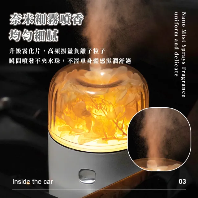 【Colorful】質感變光永生花氛圍擴香儀(桌面  香薰機 精油 氣氛燈 加濕器 霧化機 車載車用)