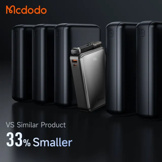 【麥多多 Mcdodo】MC-433 超迷你 20000mAh 67W 急速 3孔 2C1A 行動電源(3.85V/77Wh 可充筆電 自帶100W線)