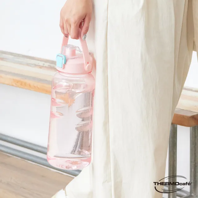 【THERMOcafe 凱菲】買1送1_彈蓋直飲隨手瓶2200ml+2200ml(TCTB-2200+TCTB-2200)