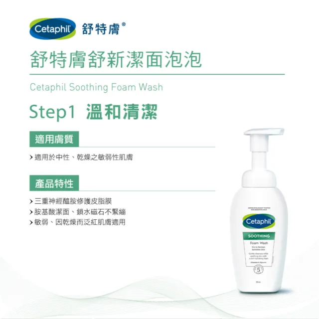 【Cetaphil 舒特膚】官方直營 舒新潔面泡泡 200ml(小雲朵/洗臉慕斯/敏感肌/胺基酸洗面乳/B3/B5/乾燥泛紅)