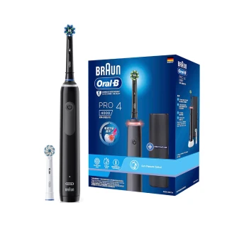 【德國百靈Oral-B-】PRO4 3D電動牙刷(曜石黑/貝加爾湖藍)