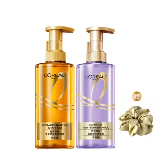 【LOREAL Paris 巴黎萊雅】黃金胜柔韌修護洗髮露/護髮素_440ml 2入組(#大金瓶#髮界小熨斗)