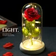 LED 玻璃罩仿真玫瑰花夜燈禮盒組(假花 塑膠花 永生花 小夜燈 氛圍燈 情人節 生日禮物 母親節禮物 交換禮物)