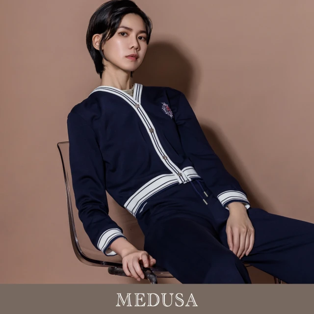 MEDUSA 曼度莎 現貨-英倫學院風開襟外套（M-XL）｜女外套 女罩衫 小外套(505-7250A)