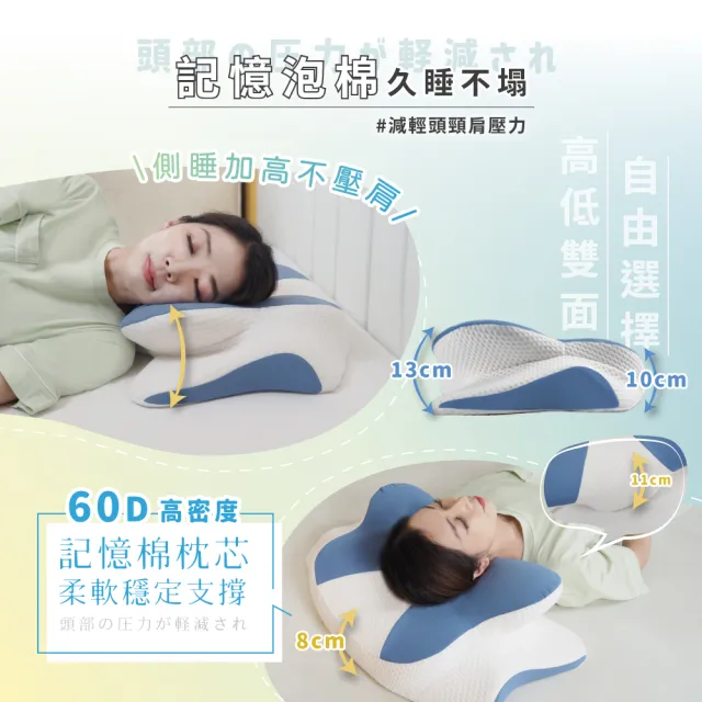 【Pure Sleep 純好眠】蝶の羽翼枕(記憶枕 側睡枕 護頸枕頭 枕頭 助眠)