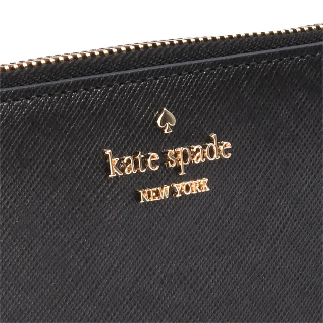 【KATE SPADE】經典金屬LOGO皮革拉鍊長夾(任選)