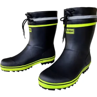 【Sanho 三和牌】半筒橡膠雨鞋 輕量工作鞋 防水鞋 登山用雨鞋 工地鞋 止滑耐穿 舒適(黑色/臺灣團隊監製)