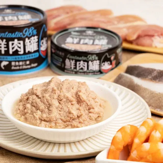 【汪喵星球】貓用98%無膠鮮肉主食罐-低敏鴨肉餐/放牧鹿肉餐165*12入組(貓罐頭/鮮肉罐)