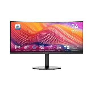 【MSI 微星】Modern MD342CQP 34型 VA UWQHD 120Hz 美型曲面螢幕(Type-C/內建喇叭/TUV護眼)