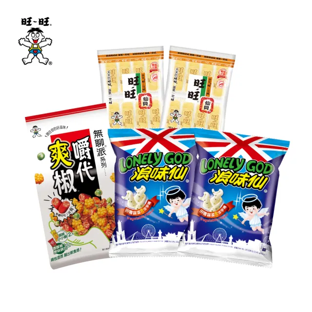 即期品【旺旺】5包餅乾組合(綜合零嘴餅乾 410g/箱)