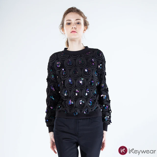 KeyWear 奇威名品 立體壓紋親膚高領上衣(共2色)折扣