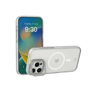 【MONOCOZZI】iPhone 16 Pro Max 磁吸金屬鏡頭支架防摔保護殼-透明/銀色(支援MagSafe功能)