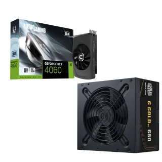 【ZOTAC 索泰】RTX4060+650W組合★ RTX 4060 8GB顯示卡+酷碼 金牌650W電源供應器(卡+電源)