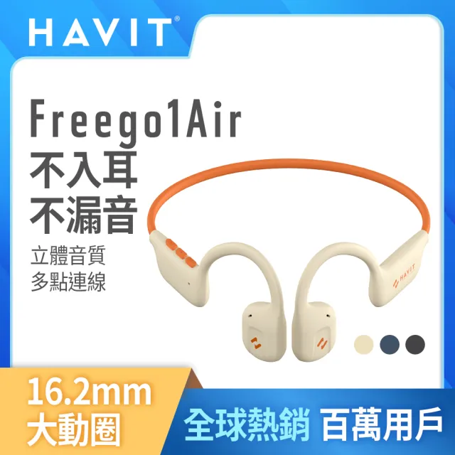 【Havit 海威特】Freego 1 Air 360度環繞立體聲藍牙空氣傳導耳機(12H高續航/無感配戴/不漏音/IPX4防水)