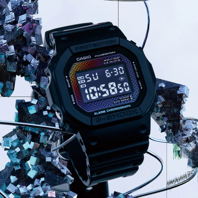 CASIO 卡西歐 G-SHOCK 磚牆色彩耐衝擊數位電子腕錶/黑(DW-5600RW-1)