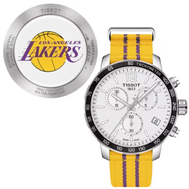 TISSOT 天梭 NBA聯名 洛杉磯湖人隊特別版限量石英腕錶/42mm(T0954171703705)