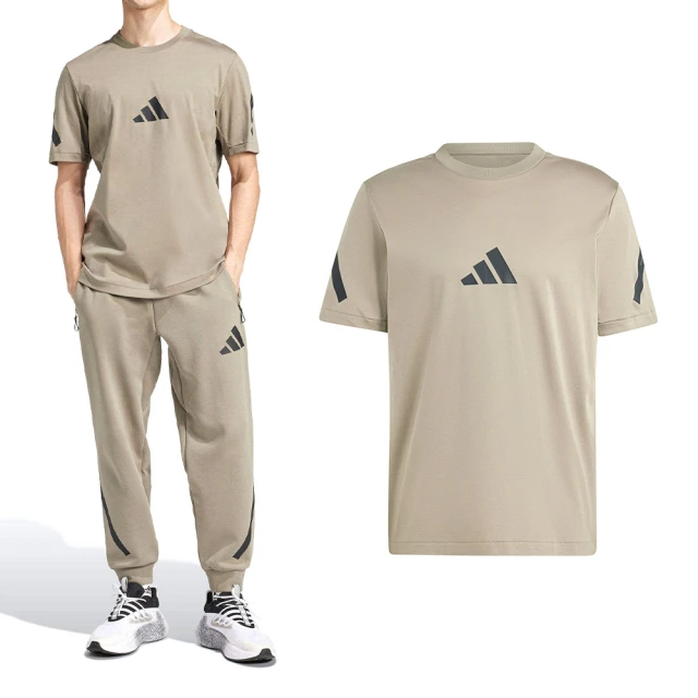 adidas 愛迪達 MZNE TEE 男款 棕色 圓領 棉質 舒適 運動 短袖 JE7541