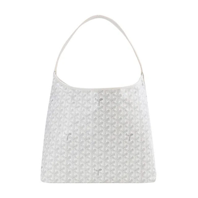 【GOYARD 高雅德】Boheme Hobo 經典塗料帆布肩背包(灰白)