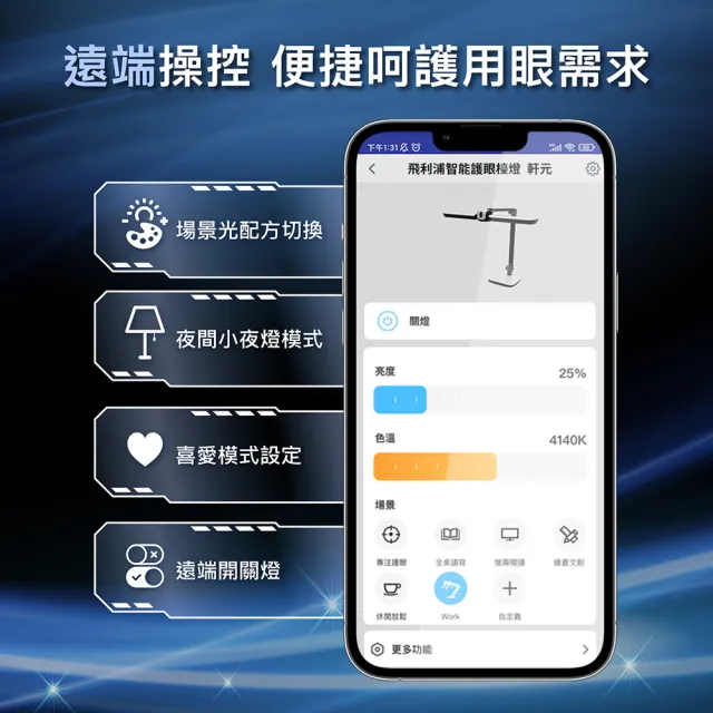 【Philips 飛利浦】9290029071 A7 軒元智能LED全光譜護眼檯燈(PD058)