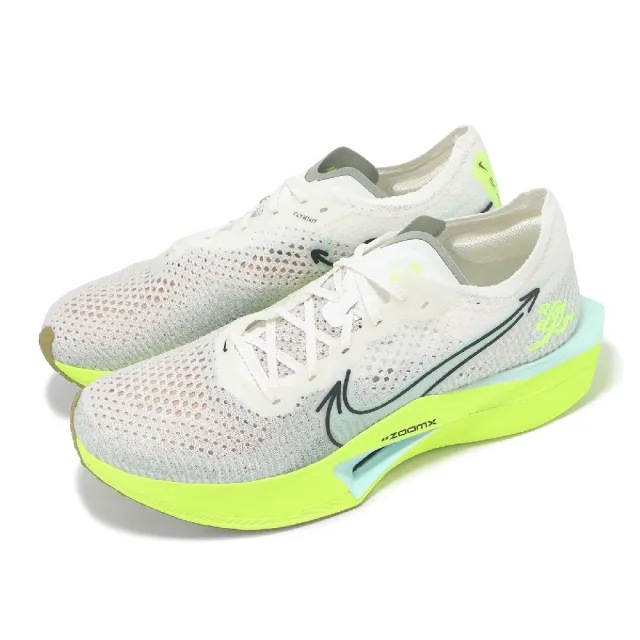 NIKE 耐吉】競速跑鞋ZoomX Vaporfly Next% 3 男鞋白螢光黃輕量碳板運動