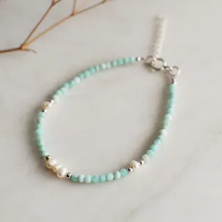 【BLUMA】水晶手串手環 天河石圓舞曲純銀手鍊(飾品禮盒 七脈輪 生日禮物 正能量 水晶珍珠 