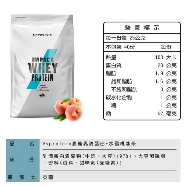 【MYPROTEIN】濃縮乳清蛋白1KG(多口味可選)