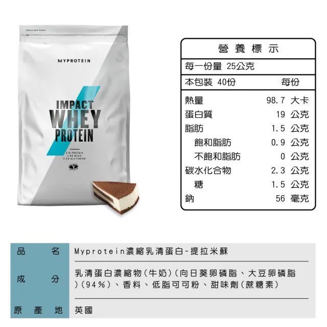 【MYPROTEIN】濃縮乳清蛋白1KG(多口味可選)