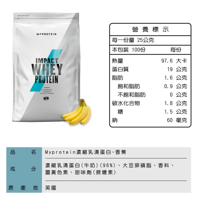 【MYPROTEIN】濃縮乳清蛋白2.5KG(多口味可選)