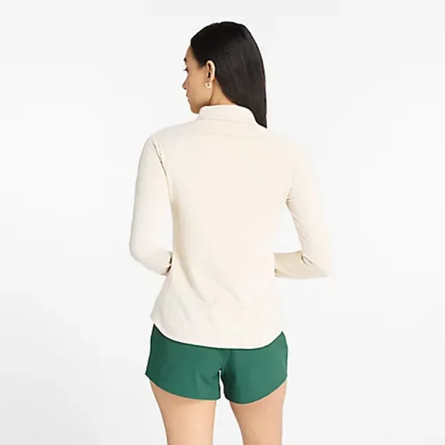 【NEW BALANCE】 NB 半開襟上衣 圓領套頭衫 長袖立領上衣 女款 白色(WT43200LIT-F)
